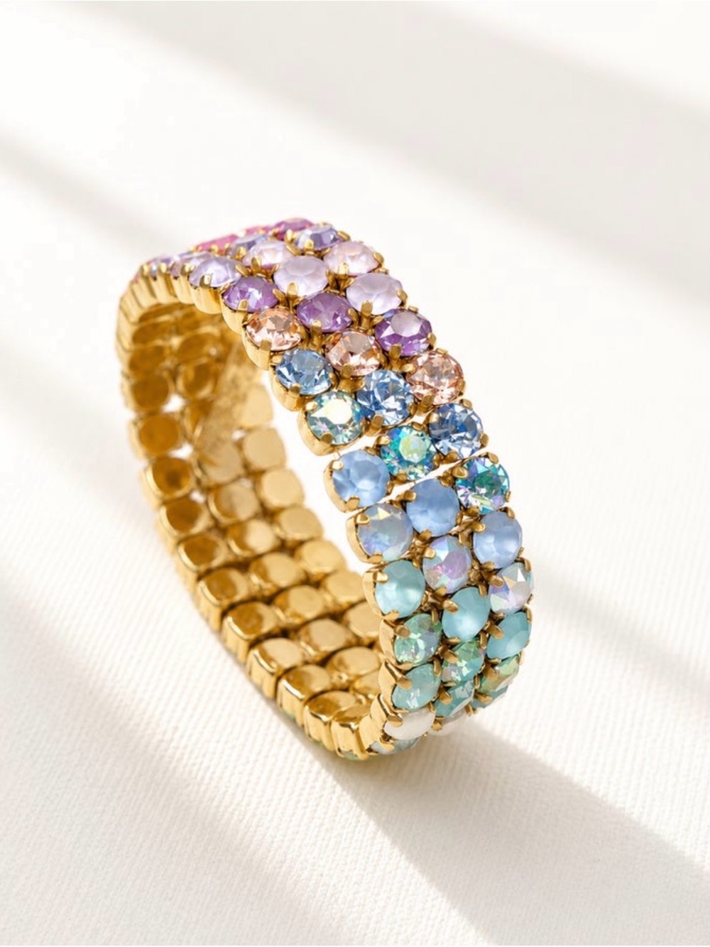 TOVA Olivia 3 Strand Mini Stretch
Bracelet in Fairy Dust Pearl